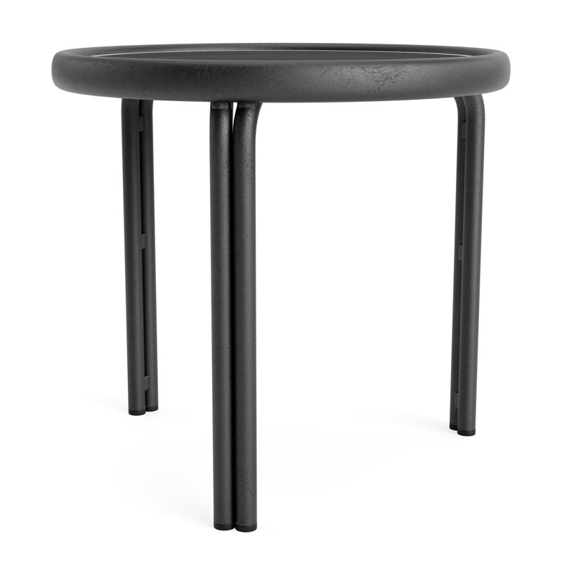 Kantan Outdoor Round Side Table, Textured Pewter