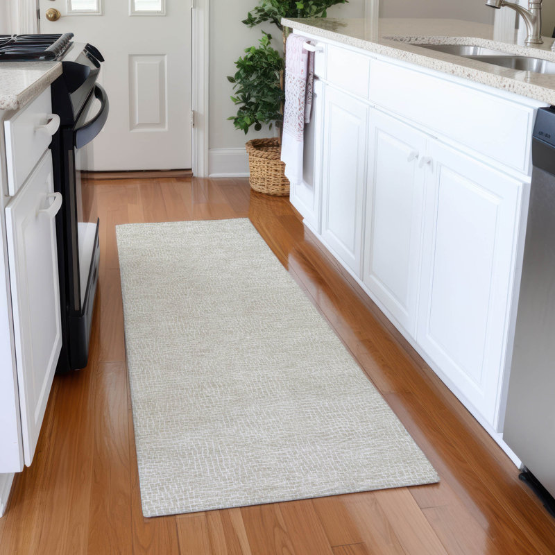 Tapis géométrique de qualité supérieure lavable à la machine Cossette AMF1057, Tapis de couloir 2 pi 3 po x 7 pi 6 po