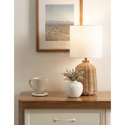 Modern Rattan Bedside Table Lamp