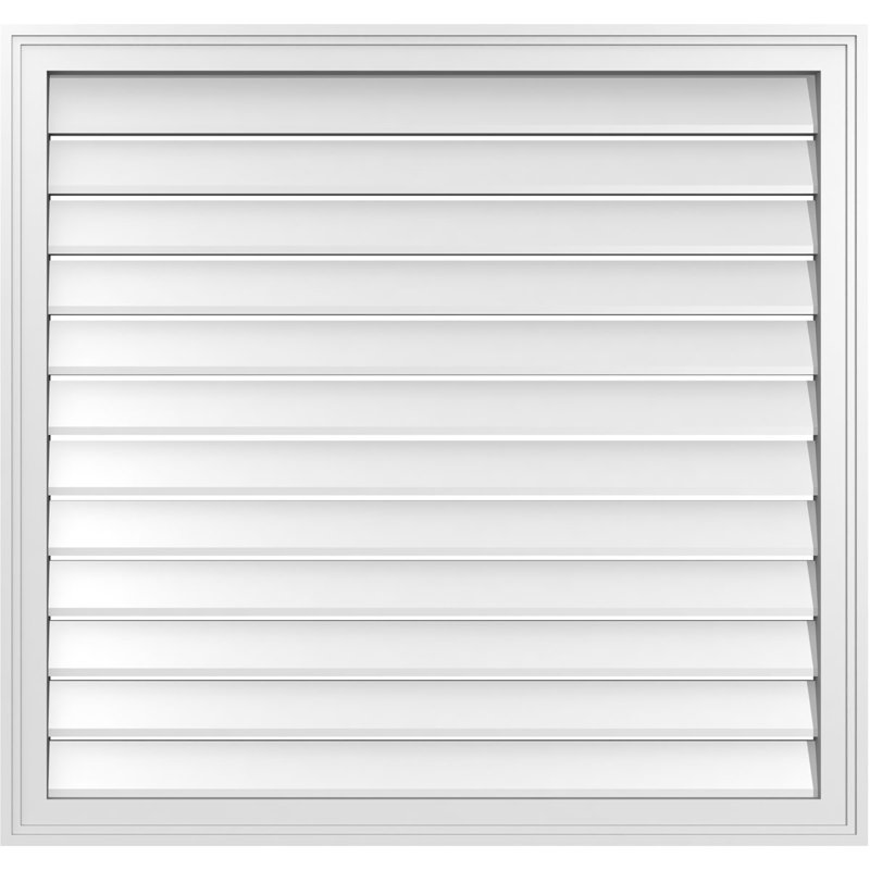 Rectangle Surface Mount Signature Urethane Functional Gable Vent, Primed Tan, 36" H x 38" W x 1.5" D