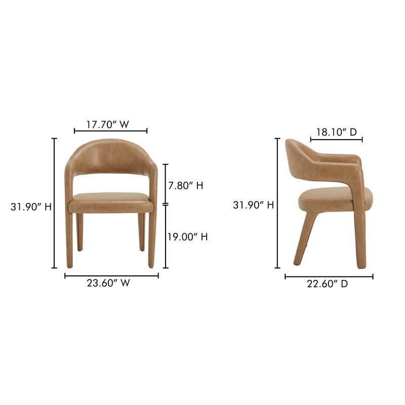 Martens Leather Upholstered Armchair, Brown