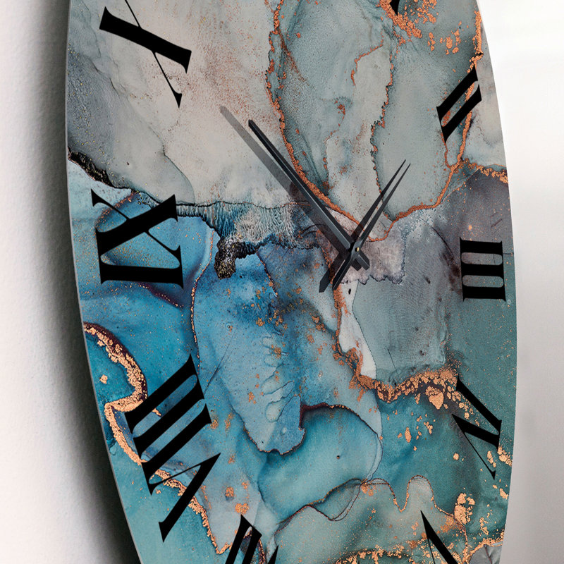 Horloge murale moderne Blue Gold, Petit
