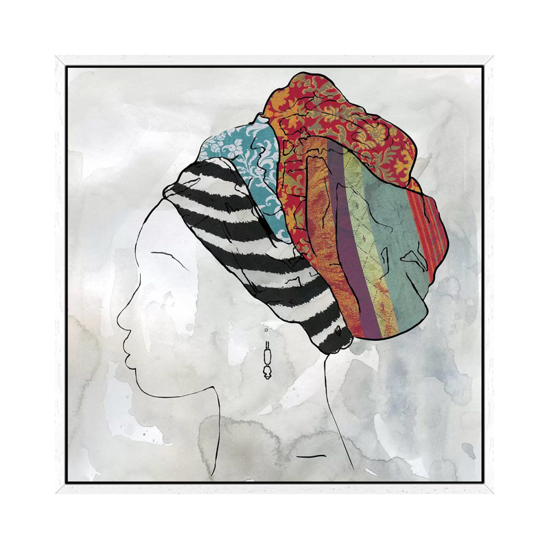 Portrait Of Africa II by Carol Robinson - Painting on Canvas, White Framed, 45.72 cm H x 45.72 cm W