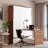 Full Size Murphy Bed with Foldable Desk - Walnut & White-8090087