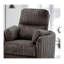 Fauteuil inclinable électrique oscillant brun chocolat avec fonction pivotante, accoudoirs courbés et rembourrage d'oreiller