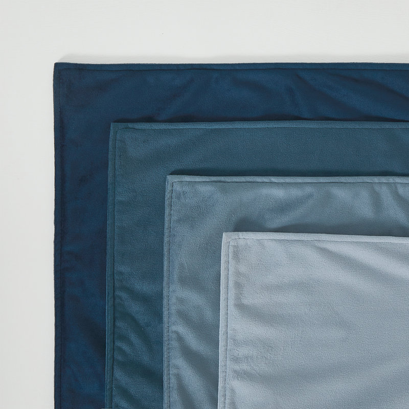 Velvet Reversible Pillow Cover, Blue, 18"H x 18"W