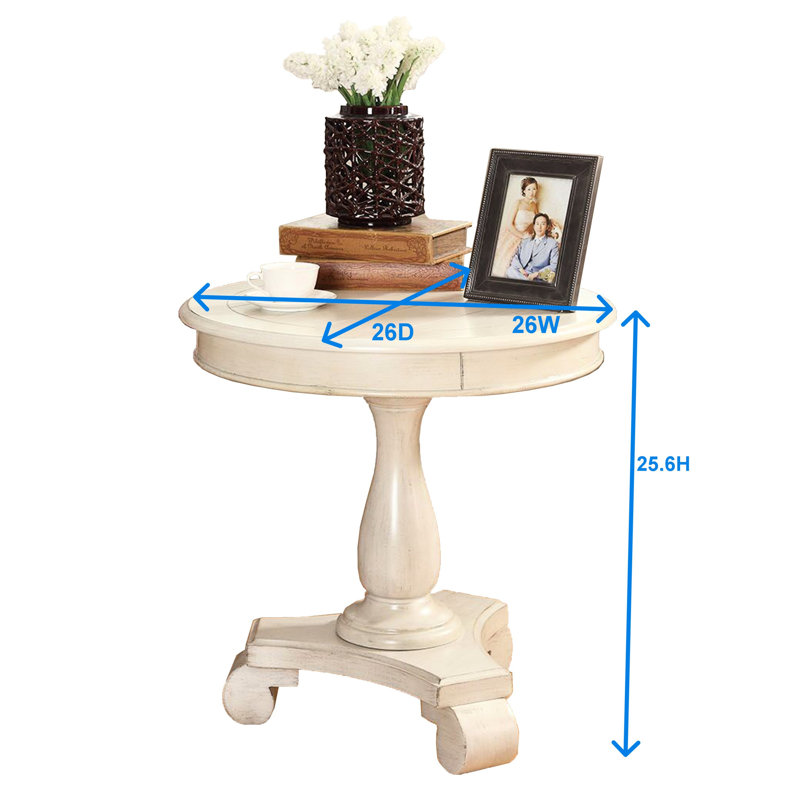 Table d'appoint en bois - 26 po de largeur, finition classique attrayante, gracieuse et pratique, Espresso