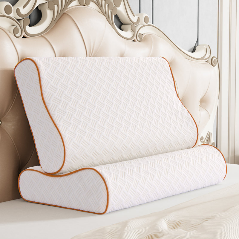 Memory Foam Pillows (Set of 2) - Breathable Neck Support, Ergonomic Orthopaedic Design for Side Back Stomach Sleepers, King