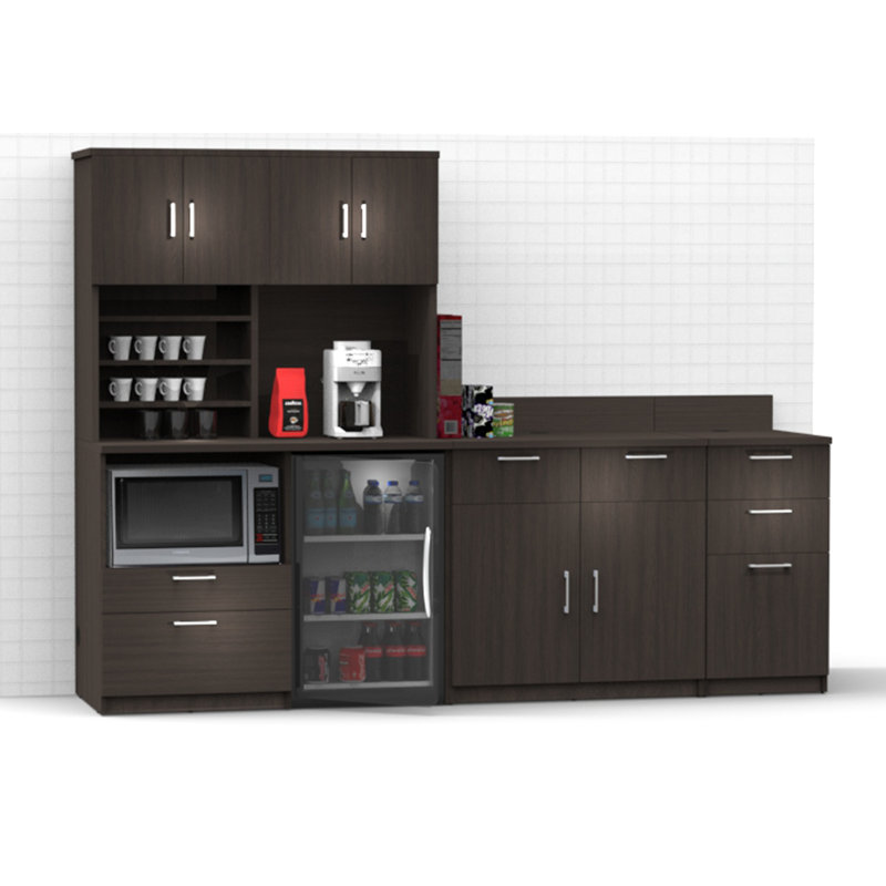 Buffet Sideboard Kitchen Break Room Lunch Coffee Kitchenette Cabinets 4 Pc Espresso – Factory Assembled (Furniture Items Purchase Only)