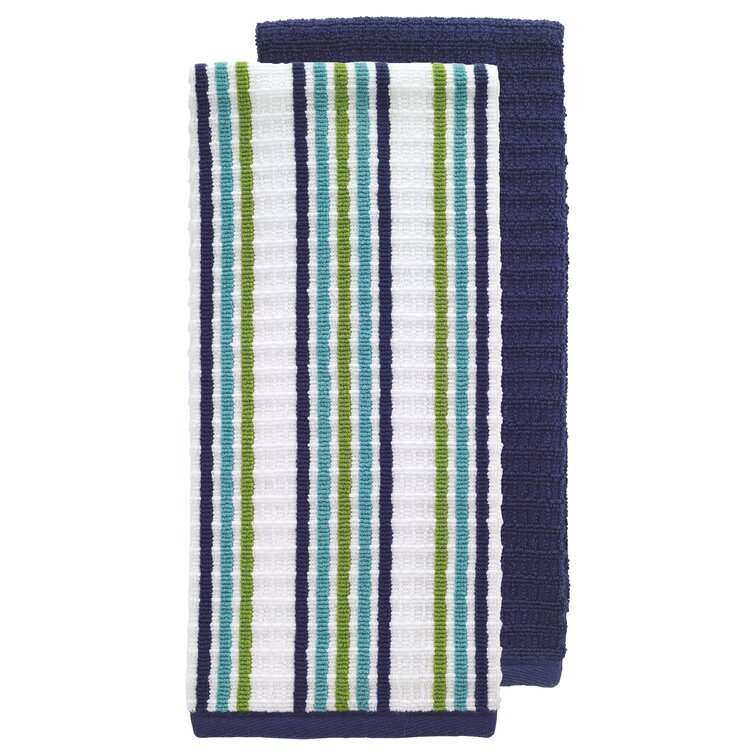 Dark Green Solid Waffle Terry Dishtowels, Set of 4 - The WiC