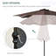 Parasol solaire 9 'x 7' avec lumières à DEL, inclinaison et manivelle, extérieur brun, pour patio, terrasse, jardin, piscine 7 ', cour idéale, piscine, plage