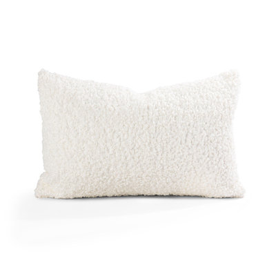 Austin Horn Classics Luxury Boucle Fabric Pillow Feather Down Insert 13"X20" Set Of 2 White