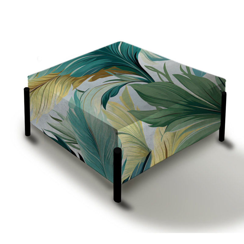 Palm Mirage - motif tropical I - grand repose-pieds carré tropical