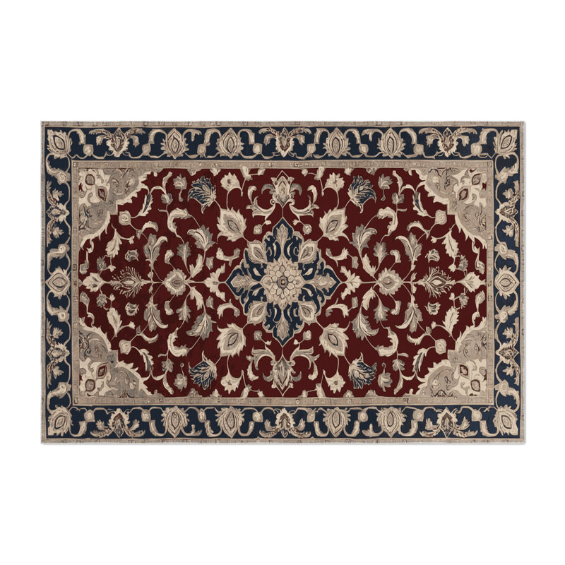 Tapis d'intérieur et d'extérieur noir Persian, Rectangulaire 3 pi x 5 pi