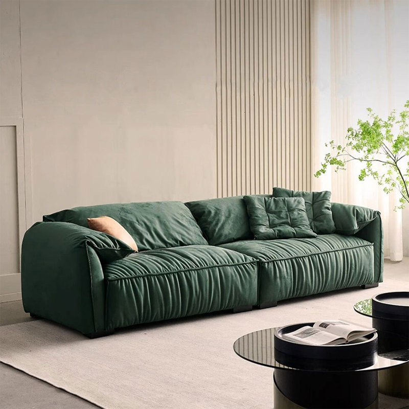 Coussin de canapé modulaire en polyester vert, H 31,5 po x l 102,36 po x P 41,34 po