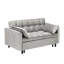 Petit causeuse avec lit escamotable, 2 coussins décoratifs lavables et tissu gris foncé-1415507687