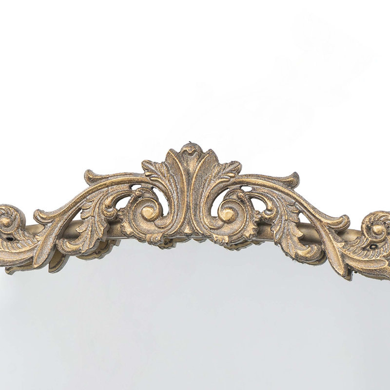Full Length Arched Mirror With Metal Frame For Hanging Or Leaning, Brightens Room And Enhances Ambiance With Durable Protection