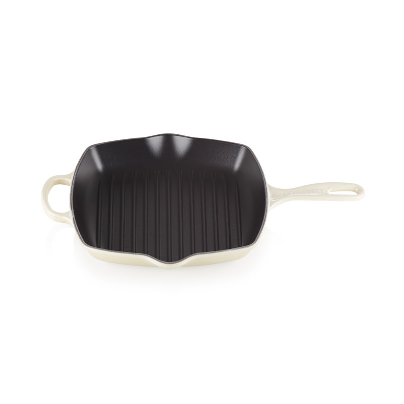 Le Creuset Cast Iron Square Grillit 26cm, Meringue