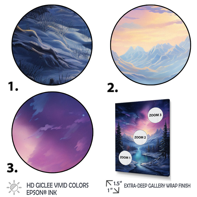 Northern Lights V sur toile, Cadre flottant doré, H 44 po x l 34 po x P 1,5 po