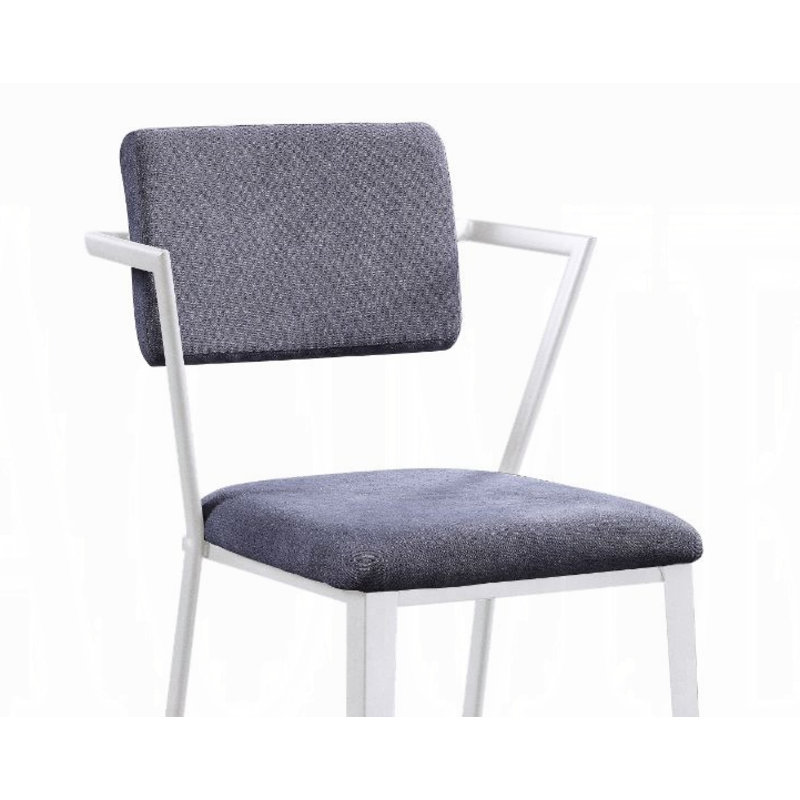 Cargo Upholstered Counter Stool with Metal Frame, White