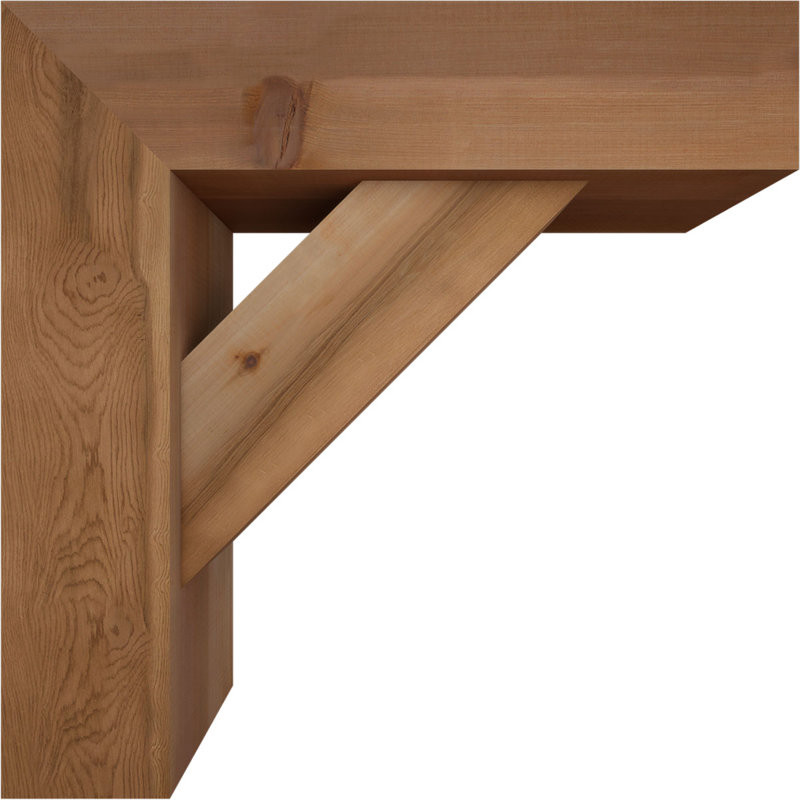 Traditional Block Bracket w/ Offset Brace, 26 x 26, 7 1/2"W Western Red Cedar (Smooth)