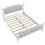 Tête de lit tapissier capitonné pour grand lit, structure de lit en bois massif de style traditionnel-1284232313-1284232319