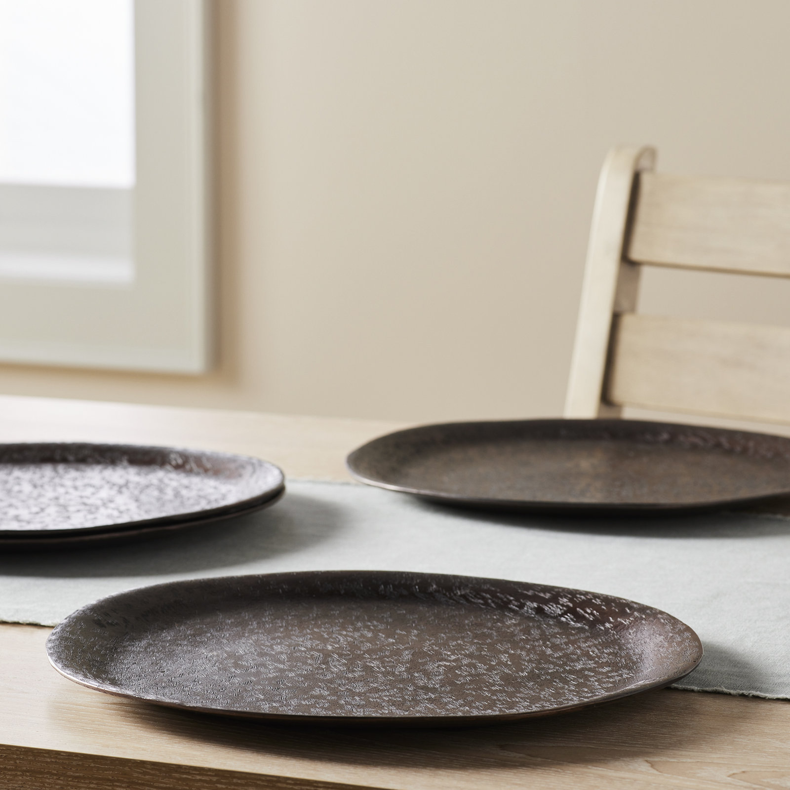 Zadia Brushed Metal Charger Plate, Copper