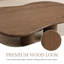 Table basse de 47,26 po en forme de nuage, table basse en bois brun avec 4 pieds cylindriques-1418091529