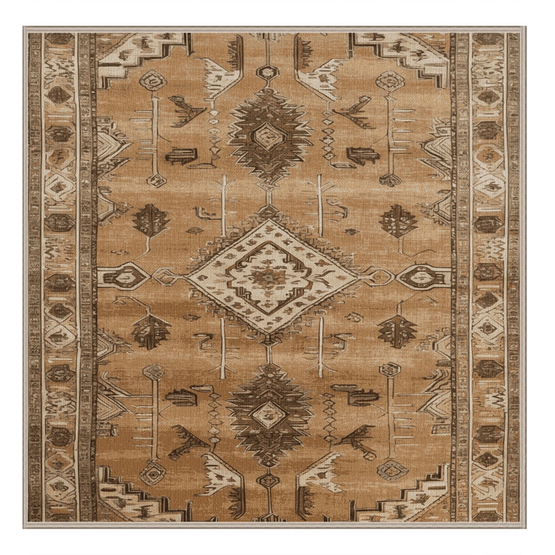 Tapis brun lavable à la machine, Carré 6 pi