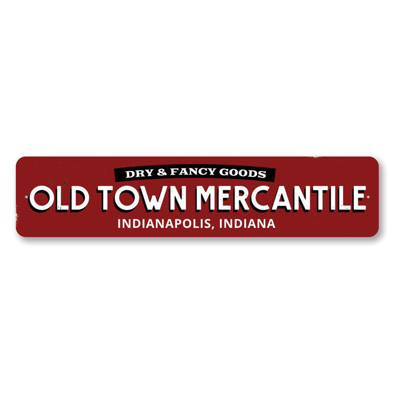 Panneau en aluminium Old Town Mercantile, H 4 po x l 18 po x P 0,04 po