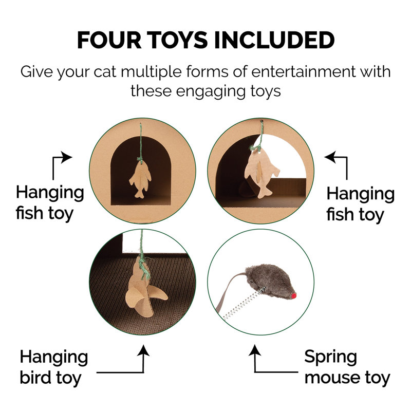 Cardboard Townhouse Multi-Level Cat Scratcher with Catnip