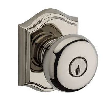 Round Keyed Door Knob with Traditional Arch Rose
