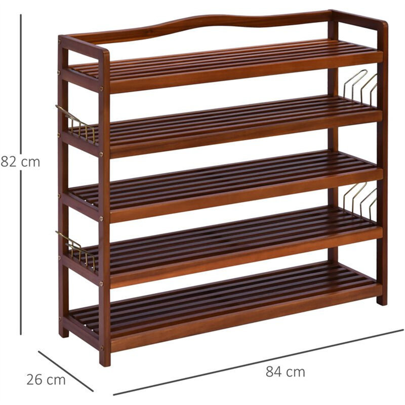 25 Pair Solid Wood Shoe Rack