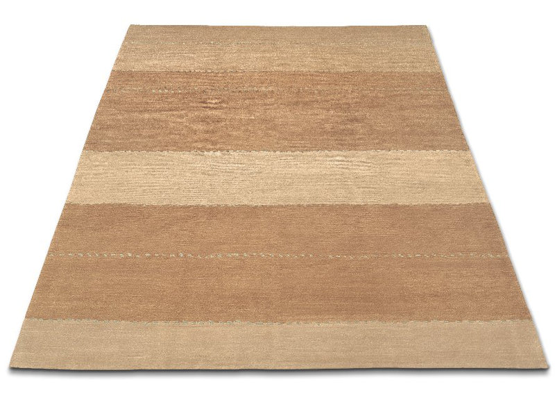 Tapeats Wool Striped Area Rug in Beige/Neutral, Rectangle 6' x 9'