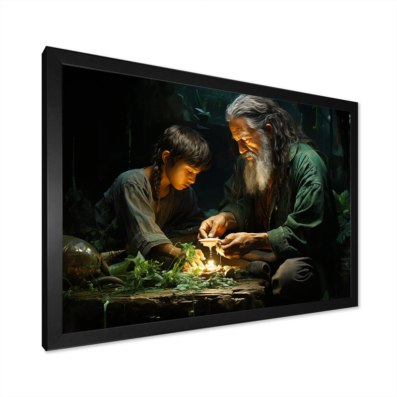 Folk Religion, impression sur toile, H 30 po x l 40 po x P 1,5 po, Cadre simple noir