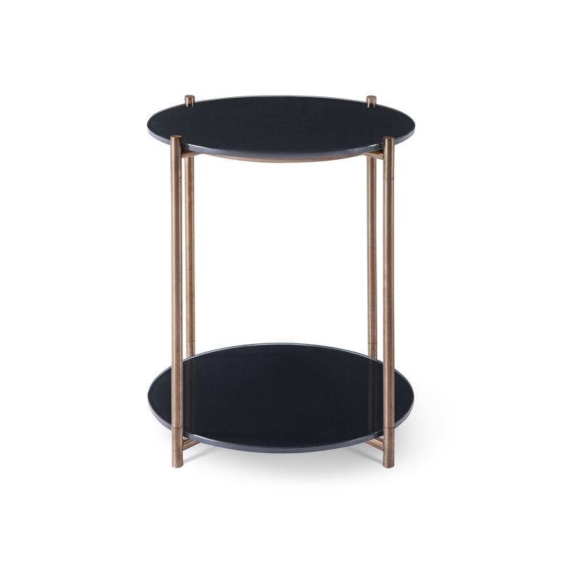 Alexious Glass Top End Table, Bronze