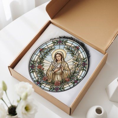 Panneau de vitrail en verre coloré, 7,8 heures