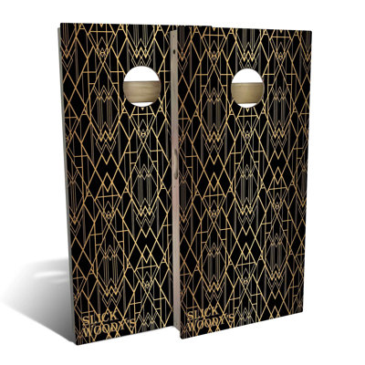2' x 4' Art Deco Solid Wood Cornhole Set