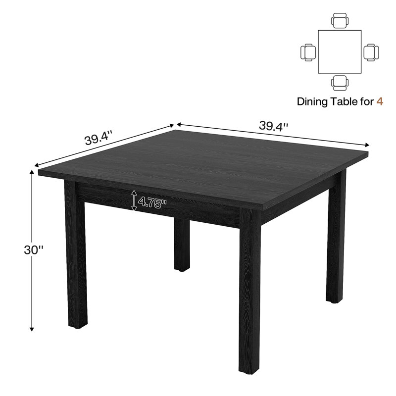 Artemisia Square 39.4'' L x 39.4'' W, Black