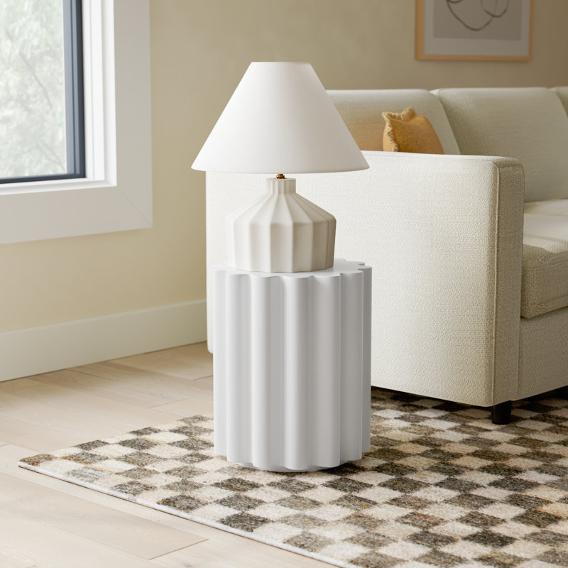 Melati Concrete End Table, Blue