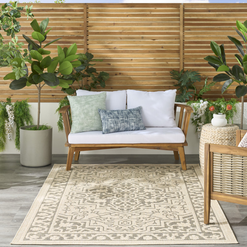 Tapis d'extérieur taupe Gerritt, Rectangle 4pi x 6 pi