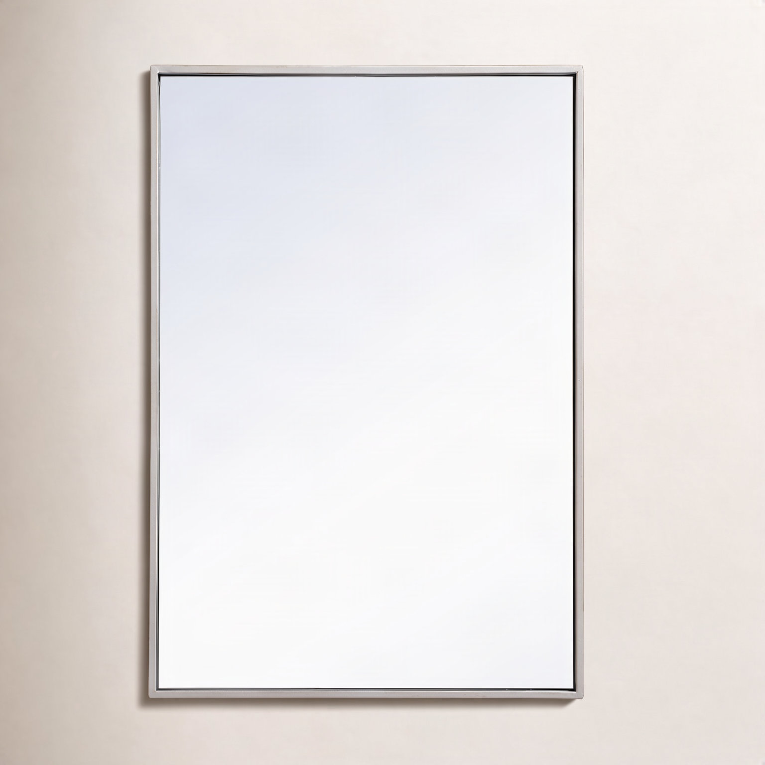 Sabine Metal Rectangle Wall Mirror, 18" x 28", Silver