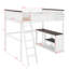 Grand lit mezzanine avec bureau, tablette et port USB