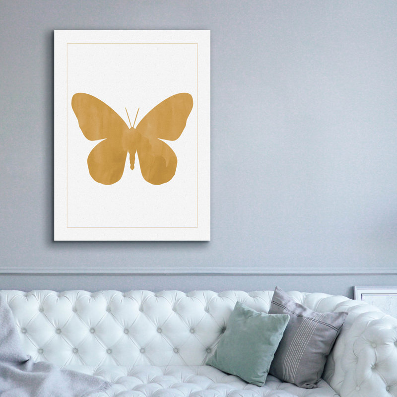  «Gold Butterfly» par Erin Clark, art mural sur toile, 26 po x 34 po, H 54 po x l 40 po