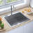 vidaXL Kitchen Sink with Strainer, Stainless Steel Top-Mount Sink, Fast Drainage, Anti-Corrosion-85501567-85501568