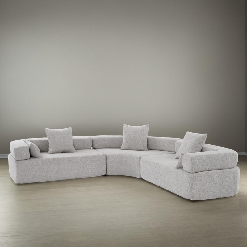 Canapé modulaire en L 111 po, Gris