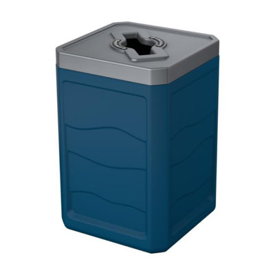 Large 50 Gallon 100% Recycled Plastic Heavy Duty Recycling Bin For Commercial Space With Modern High End Aesthetic - Recycling