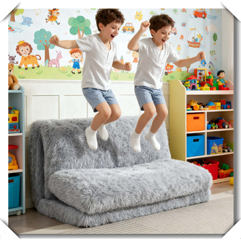 Canapé-lit Bean Bag, Gris clair