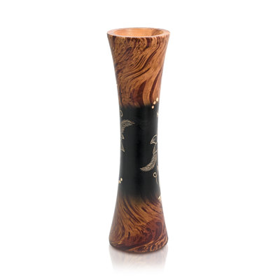 Vase en bois sculpté Elegant Curves