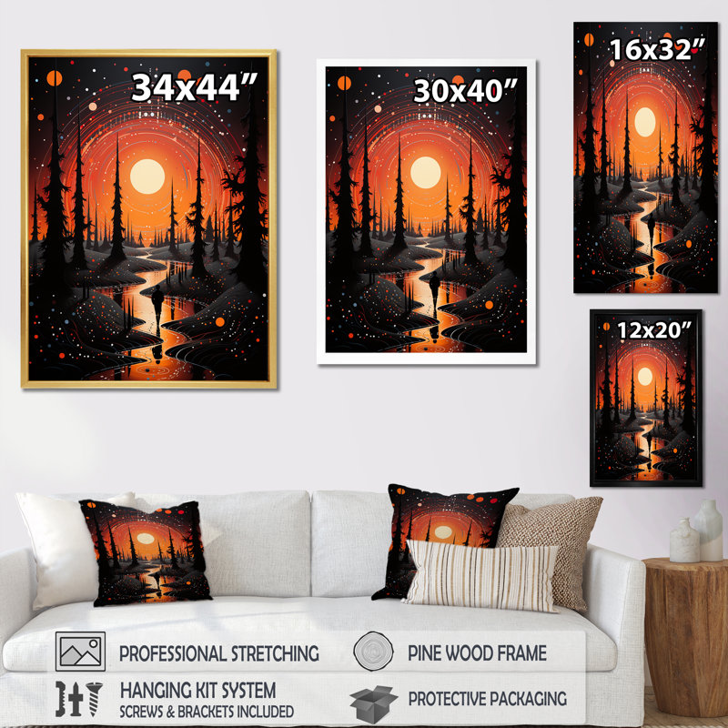 «I Bold Native Shamans Journey I», reproduction sur toile, Cadre doré simple, H 40 po x l 30 po x P 1,5 po
